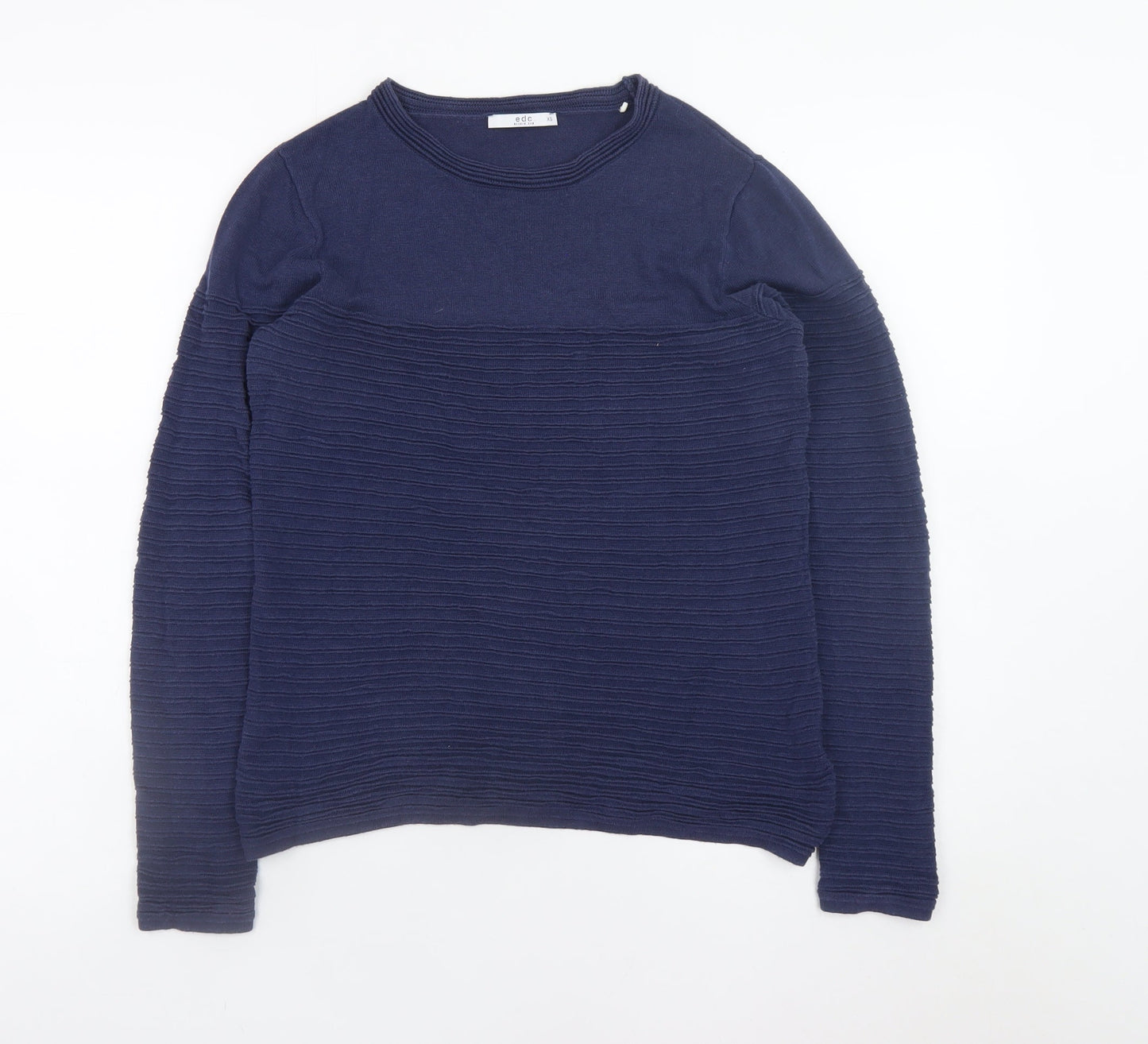 edc Womens Blue XS Crew Neck Knit Pullover Jumper
