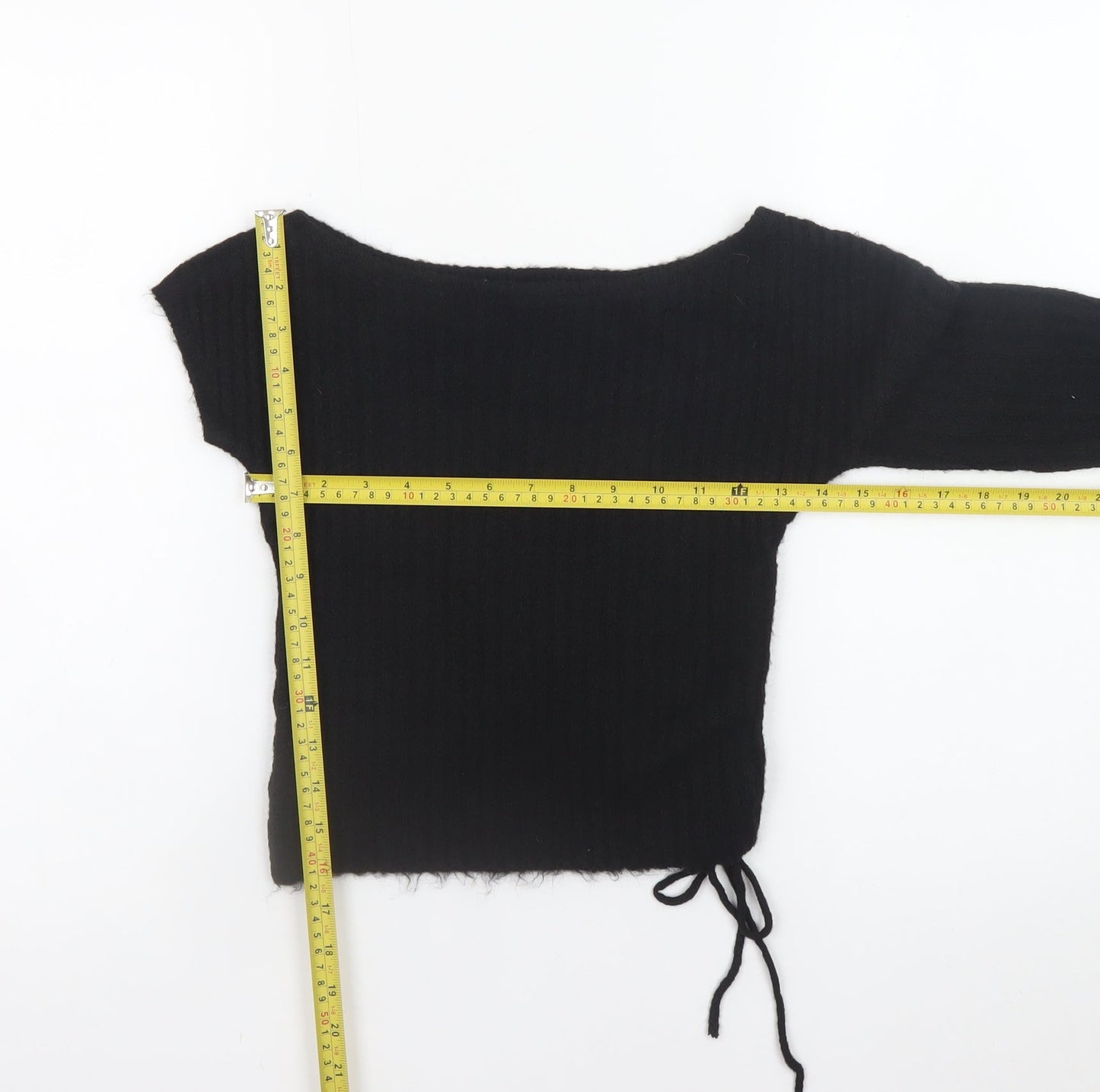 PrettyLittleThing Women’s Black Asymmetrical Knit Pullover Jumper Size S