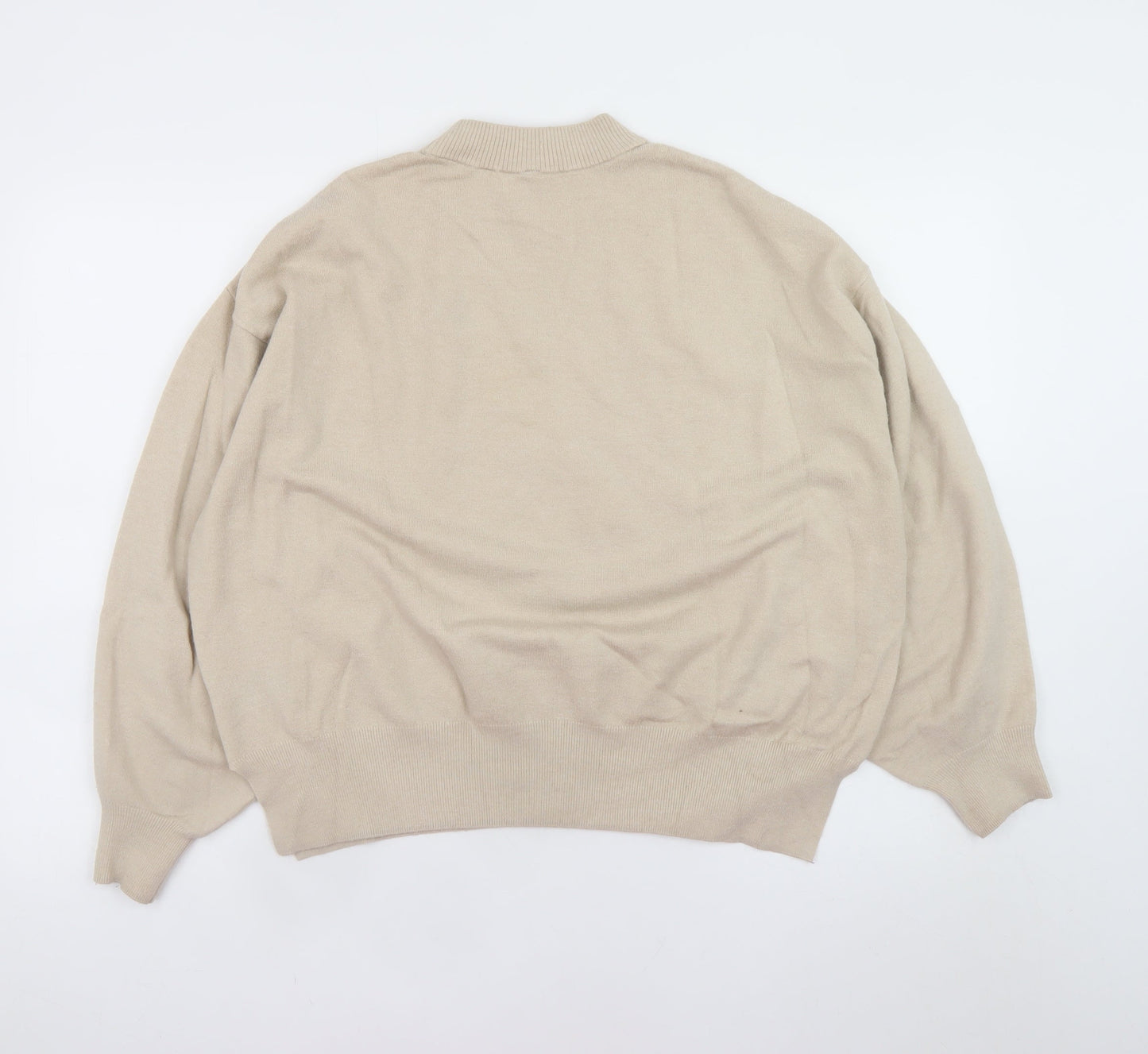 H&M Divided Women Beige Pullover Jumper Small Mock Neck Disney Graphic