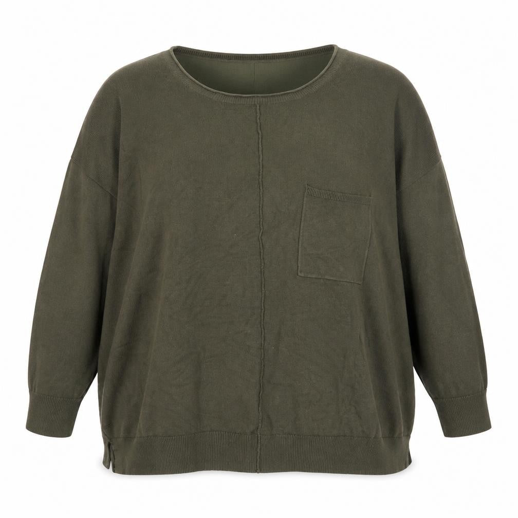 Capsule Women's Green Plus Size 20/22 Relaxed Knit Pullover Jumper