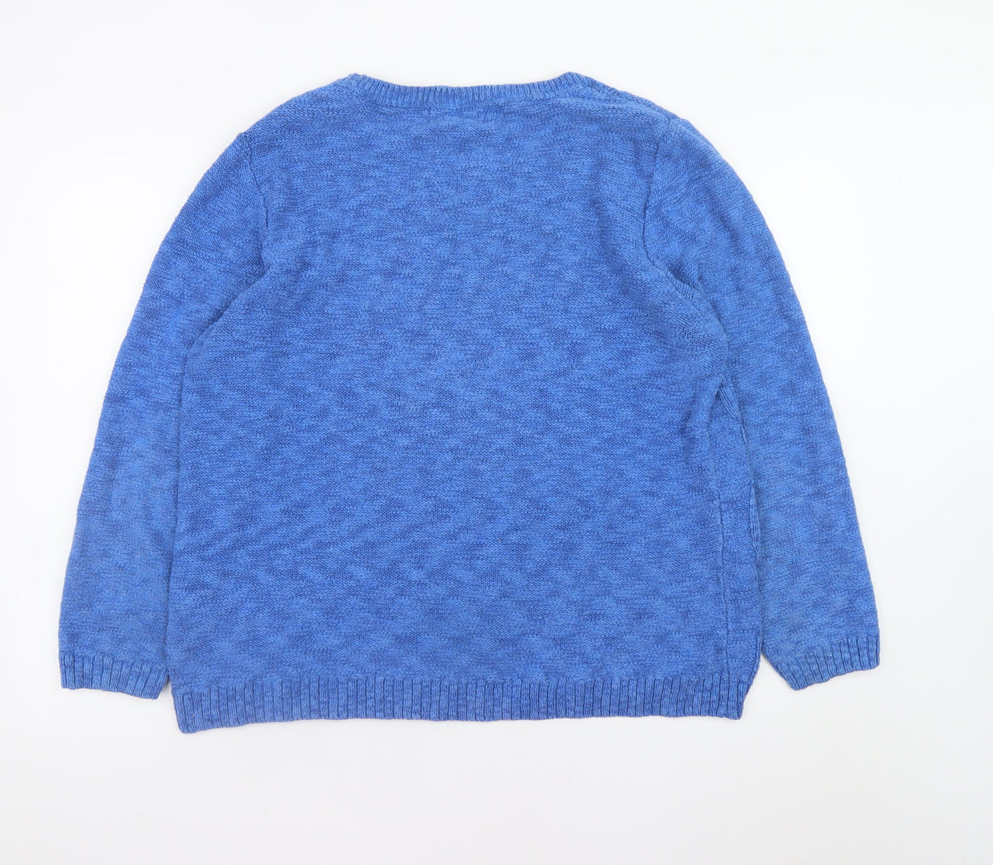 Marks and Spencer Womens Blue Cable-Knit Cotton Jumper Size 20