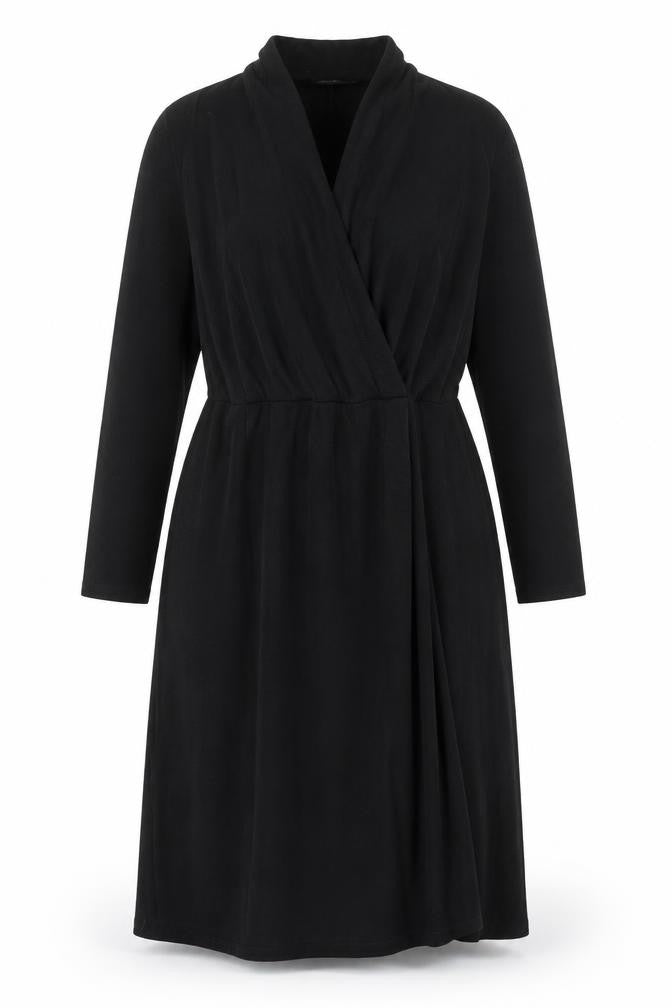 Phase Eight Women's Black Size 14 Knit Wrap Dress Long Sleeve