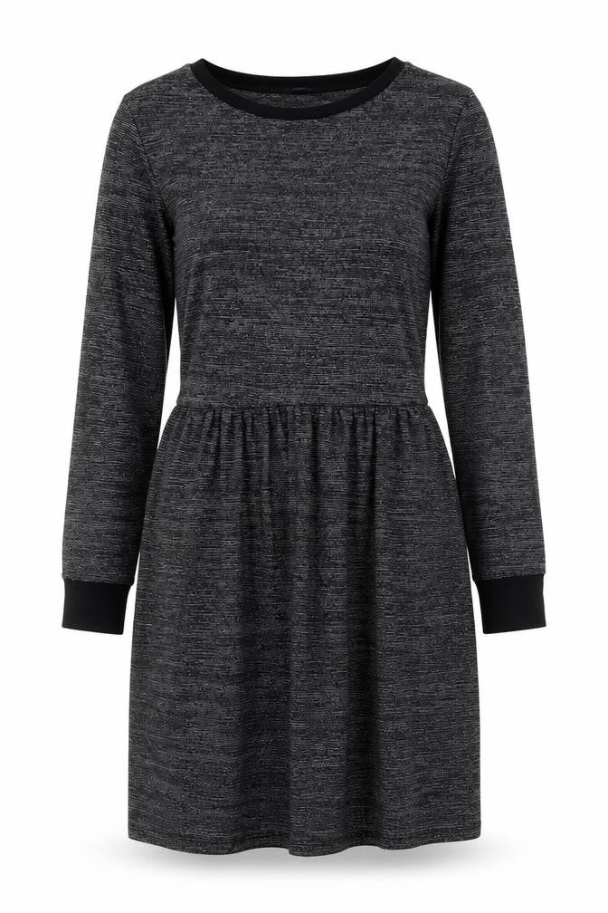 Marks and Spencer Women Grey Size 12 Knit Fit & Flare Dress