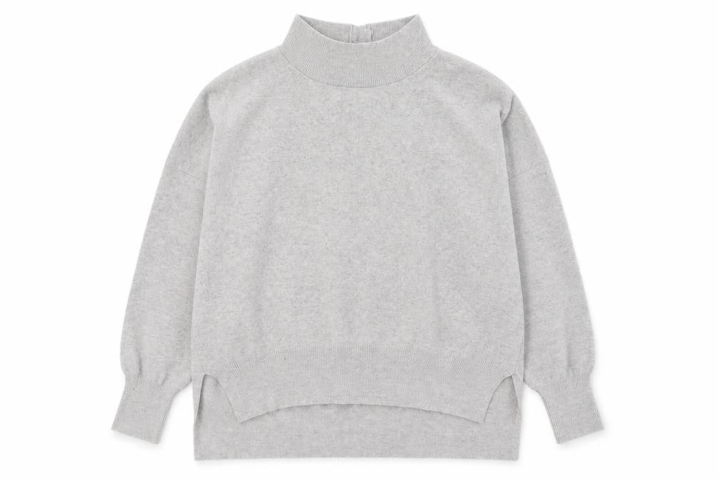 Front view of French Connection Men's Grey High Neck Knitted jumper, size S