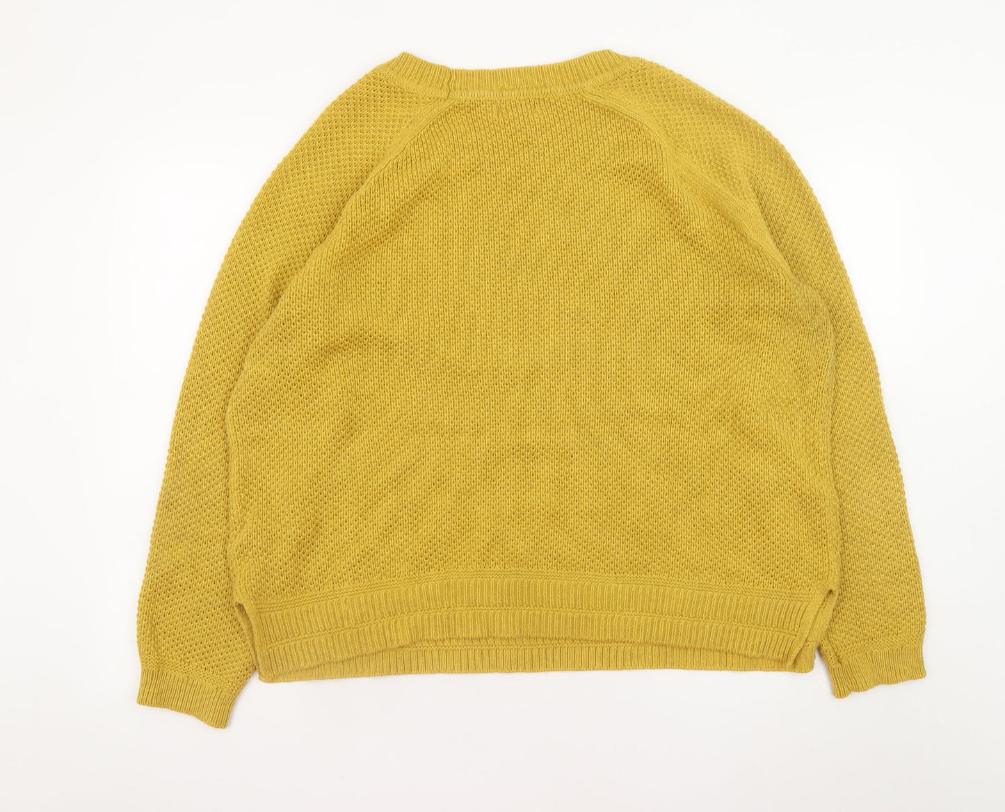 Old Navy Men's Yellow 2XL Chunky Knit Cotton Pullover Jumper