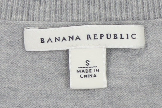 Banana Republic Womens Grey Sleeveless V-Neck Knit Tank Top Size S