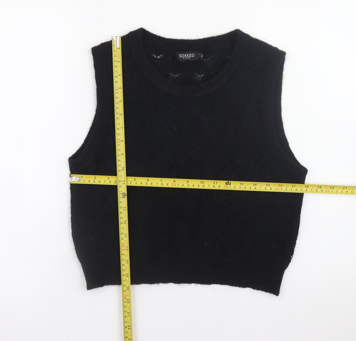 Soaked in Luxury Women's Black Cropped Knit Tank Top M