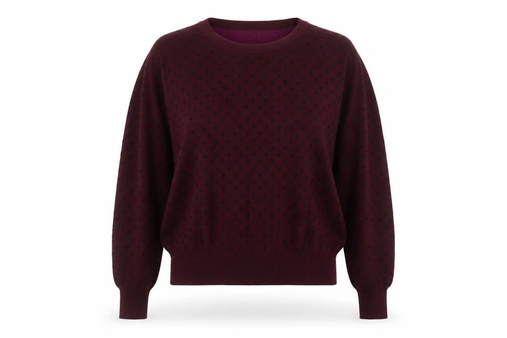 Paul Smith Women's Purple Merino Wool Polka Dot Jumper Size M