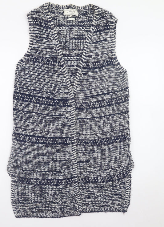 FatFace Women's Blue Cotton Knit Sleeveless Vest Size 12