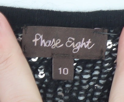 Phase Eight Women’s Black Sequin Knit Jumper Size 10