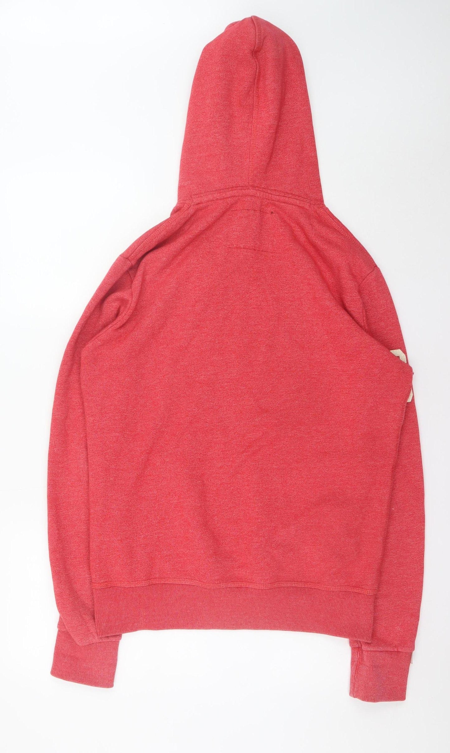 Superdry Men's Red Pullover Hoodie M Graphic Logo Cotton Blend