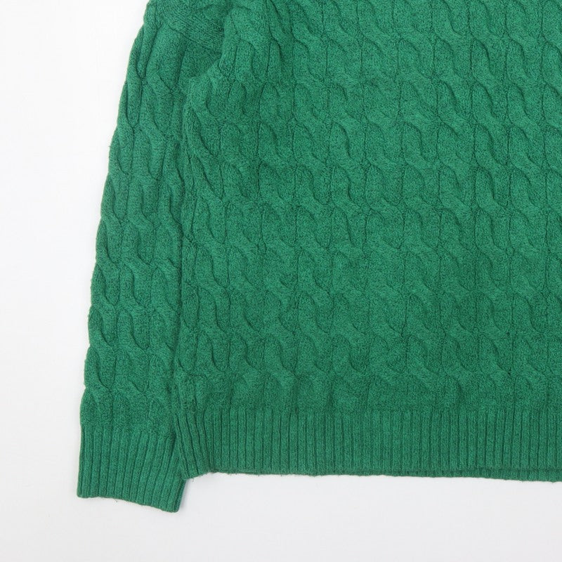 Additional view of Rachel Roy Men's Green Cable-Knit Crew Neck Jumper XL