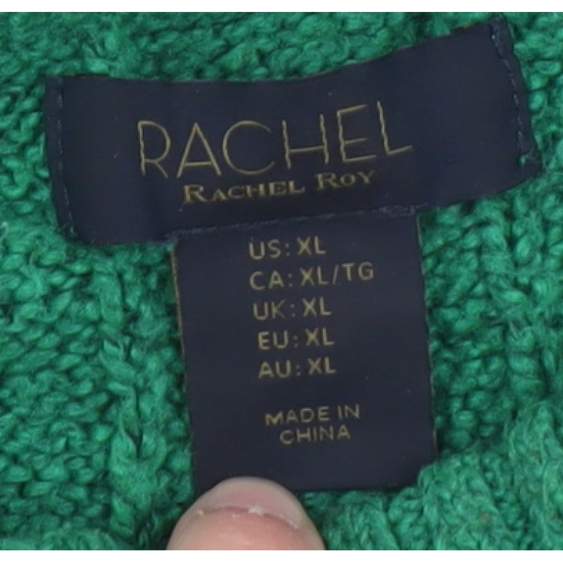 Additional view of Rachel Roy Men's Green Cable-Knit Crew Neck Jumper XL