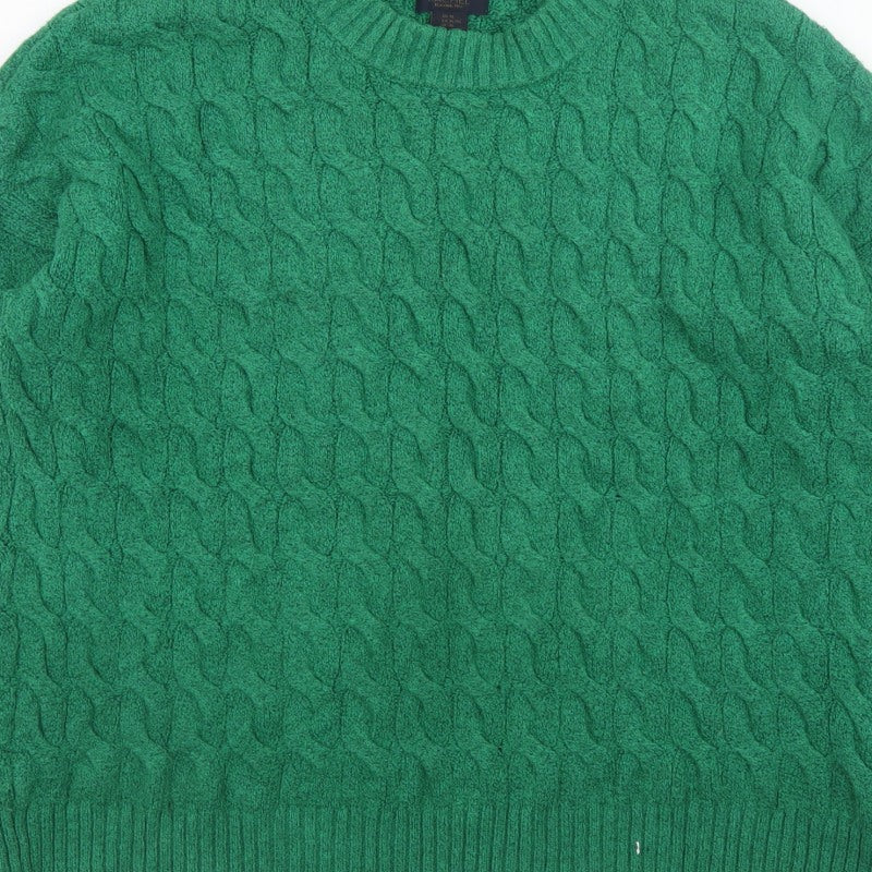 Additional view of Rachel Roy Men's Green Cable-Knit Crew Neck Jumper XL