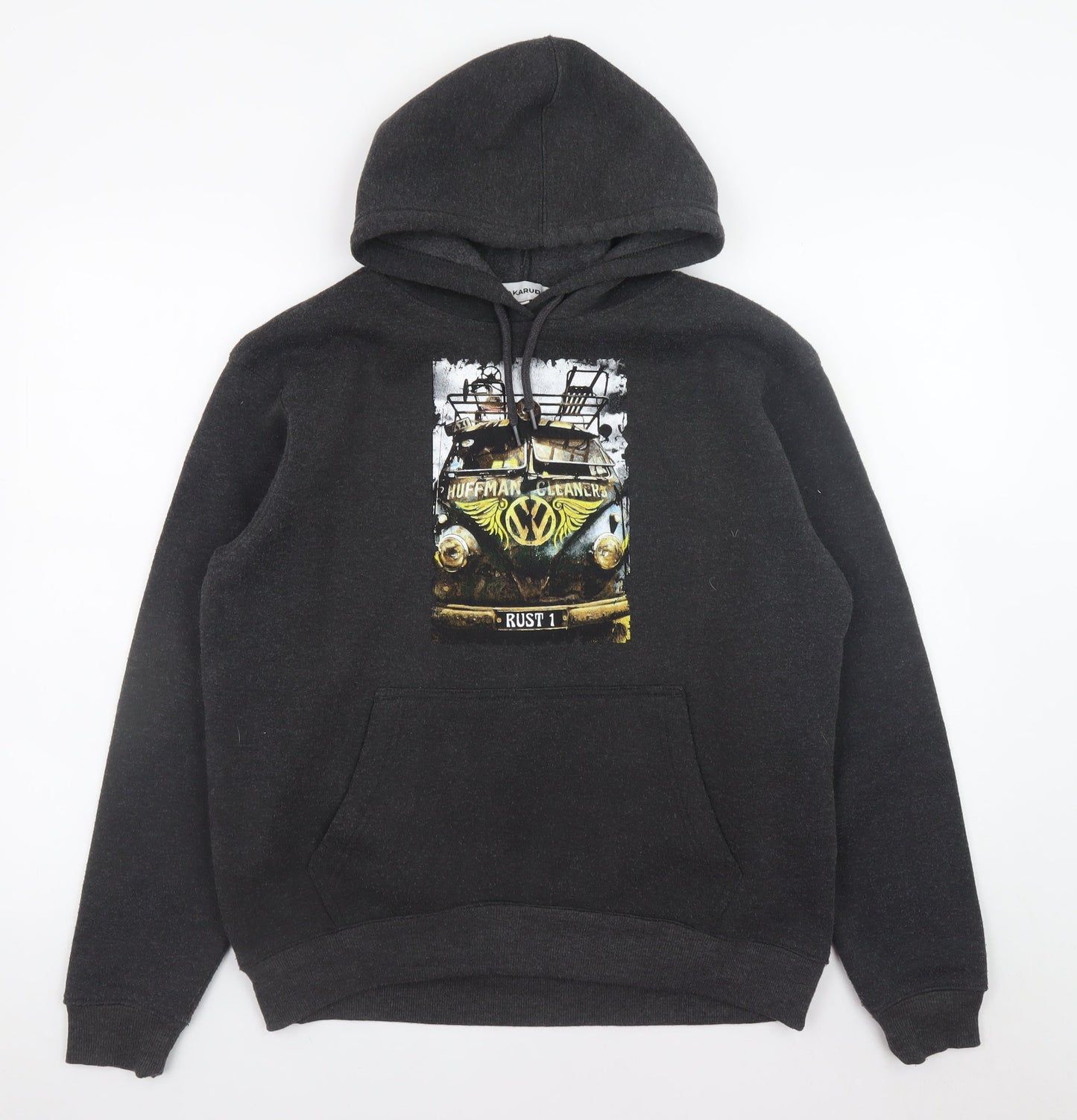 BAKARUDA Men's Black Graphic Pullover Hoodie Size M