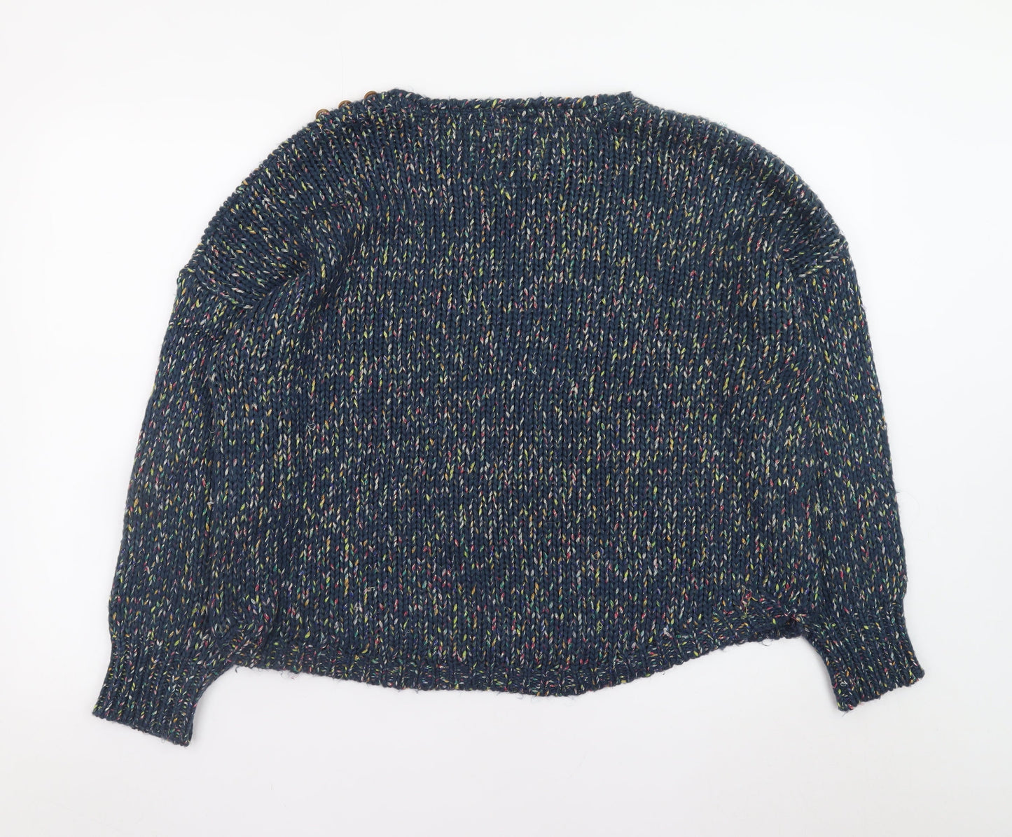Mantaray Women's Blue Chunky Knit Crew Neck Jumper Size 18