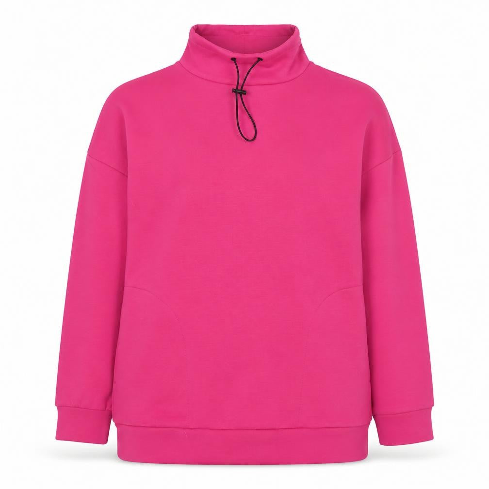 F&F Womens Pink Pullover Sweatshirt High Neck Size S Polyester Blend