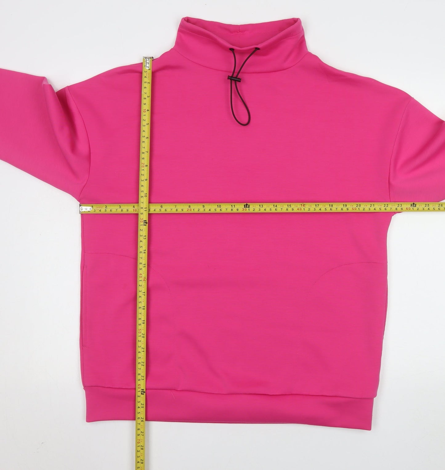 F&F Womens Pink Pullover Sweatshirt High Neck Size S Polyester Blend