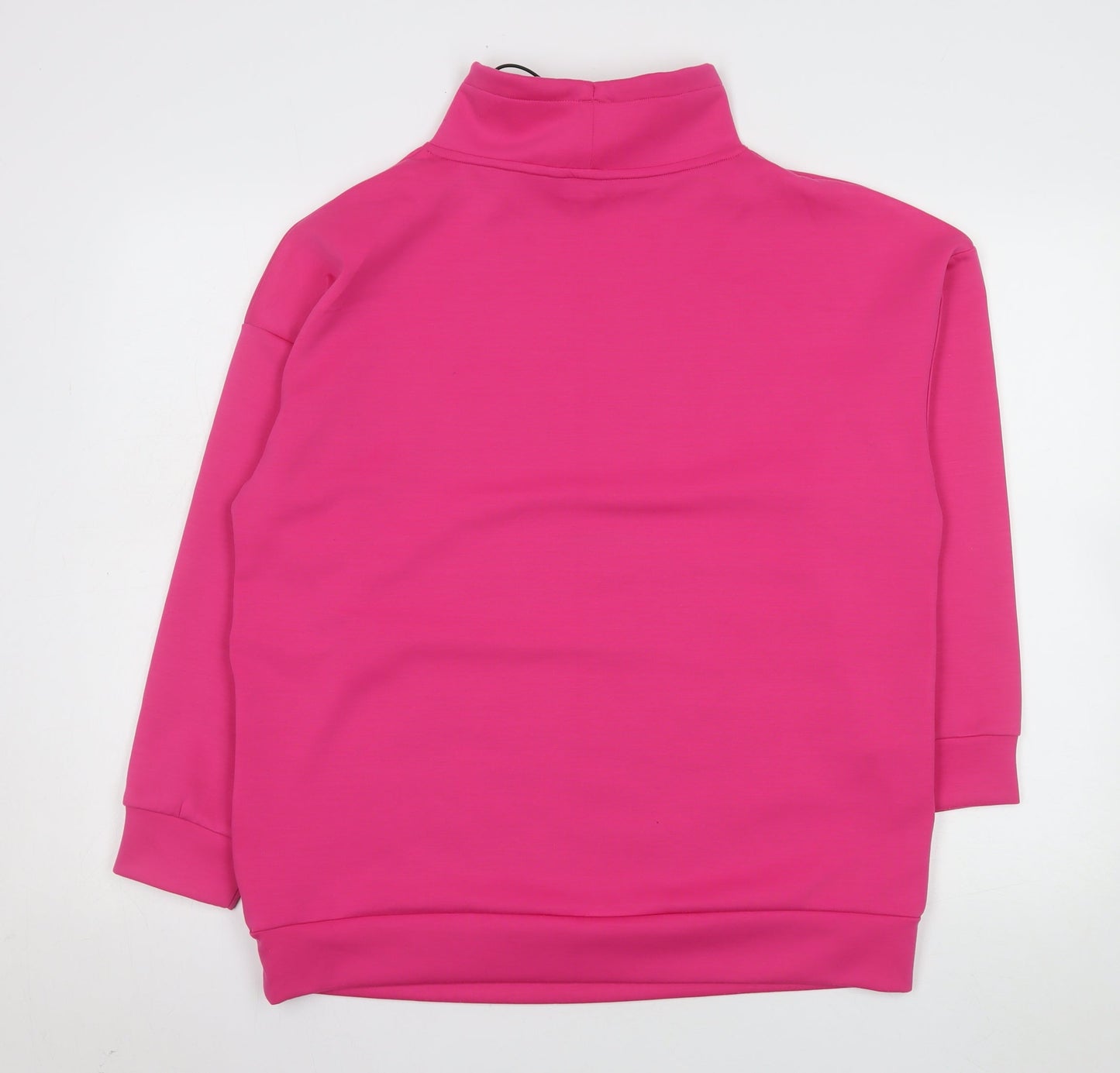 F&F Womens Pink Pullover Sweatshirt High Neck Size S Polyester Blend