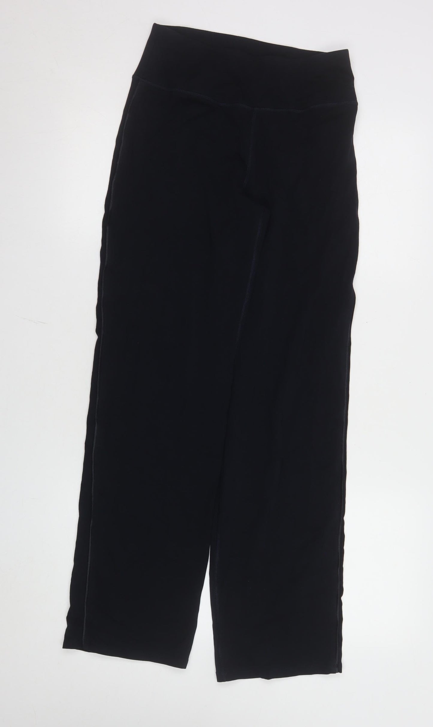 Marks and Spencer Women Black Size 10 Straight Cotton Stretch Activewear Trousers