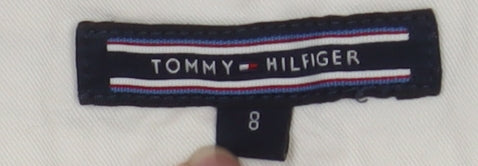 Tommy Hilfiger Women Ivory Chino Shorts Size 8 Pleated Twill Casual