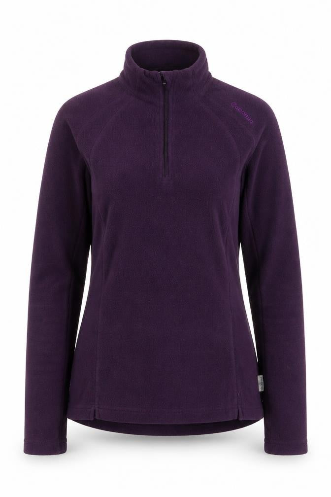 Quechua Women’s Purple 1/4 Zip Fleece Pullover Sweatshirt Size 12