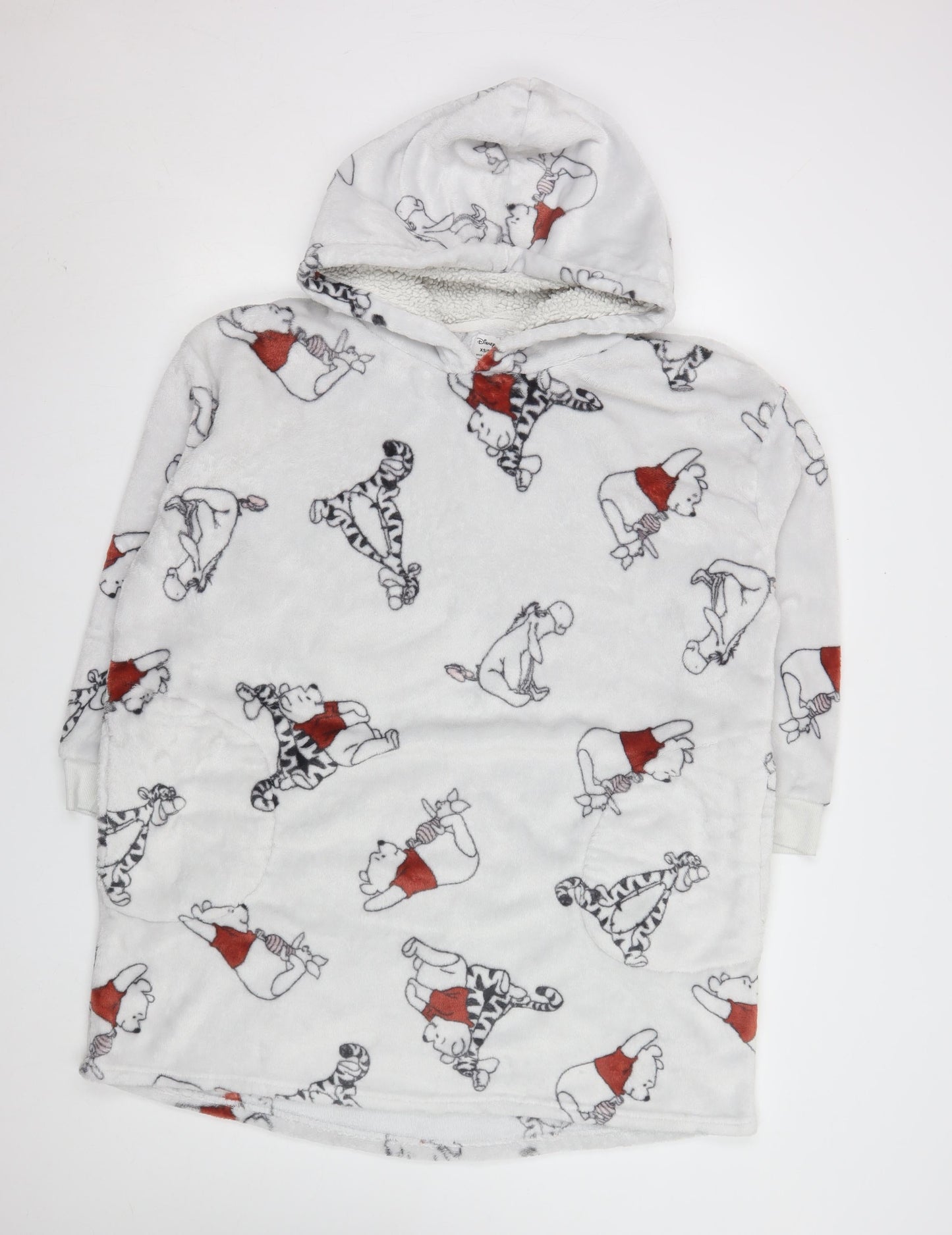 Primark Women’s White Winnie the Pooh Fleece Hooded Nightshirt XS