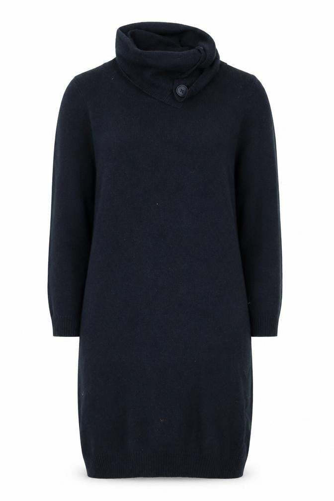 InWear Women's Black Angora Blend Cowl Neck Jumper Dress Size S