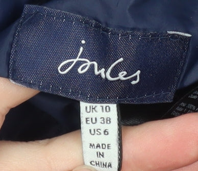 Joules Womens Blue Polka Dot Mid-Length Puffer Coat Size 10