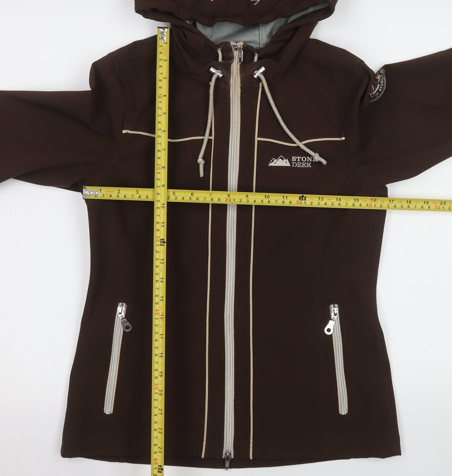 Stone Deek Women's Brown Softshell Hooded Jacket Size S