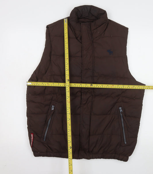 Abercrombie & Fitch Men’s Brown Puffer Waistcoat M Regular Fit