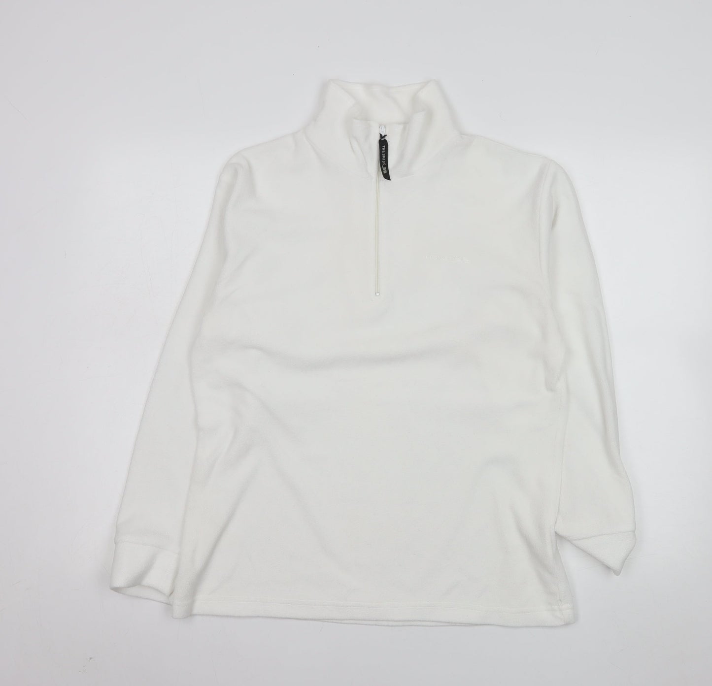 Trespass Women White Fleece 1/2 Zip Pullover Sweatshirt Size L