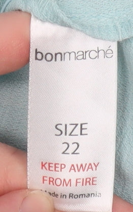 Bonmarché Women's Blue Short Sleeve Woven Blouse Size 22