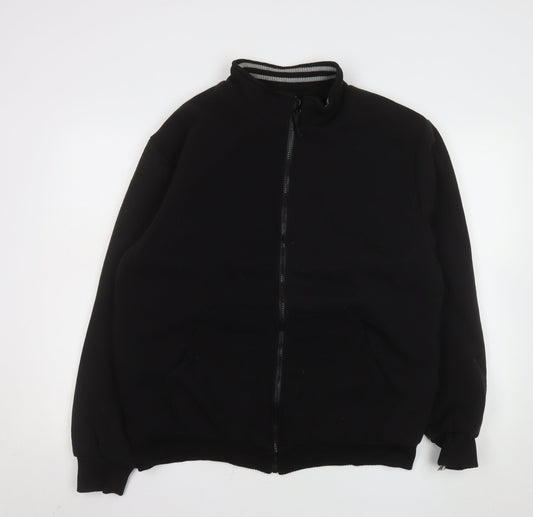 Elvor Men Black L Full Zip Fleece Lined Basic Jacket