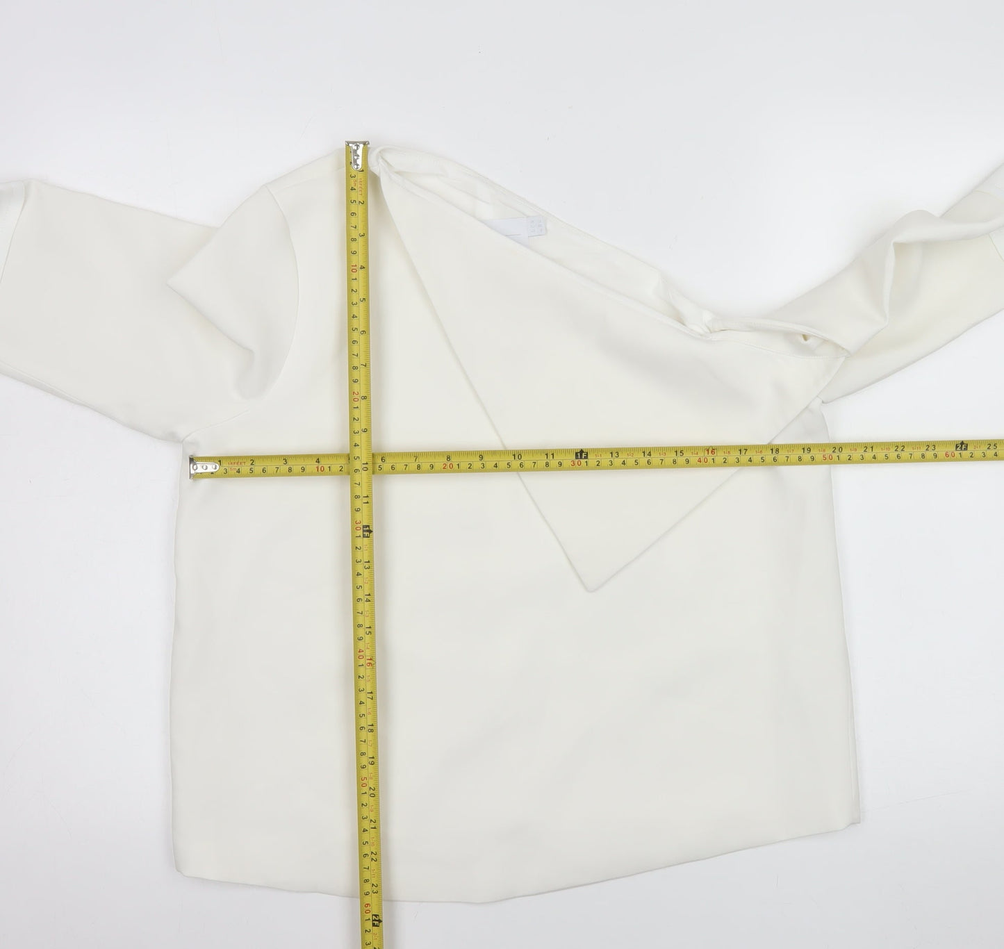 ASOS Women’s White One Shoulder Bell Sleeve Wrap Blouse Size 12