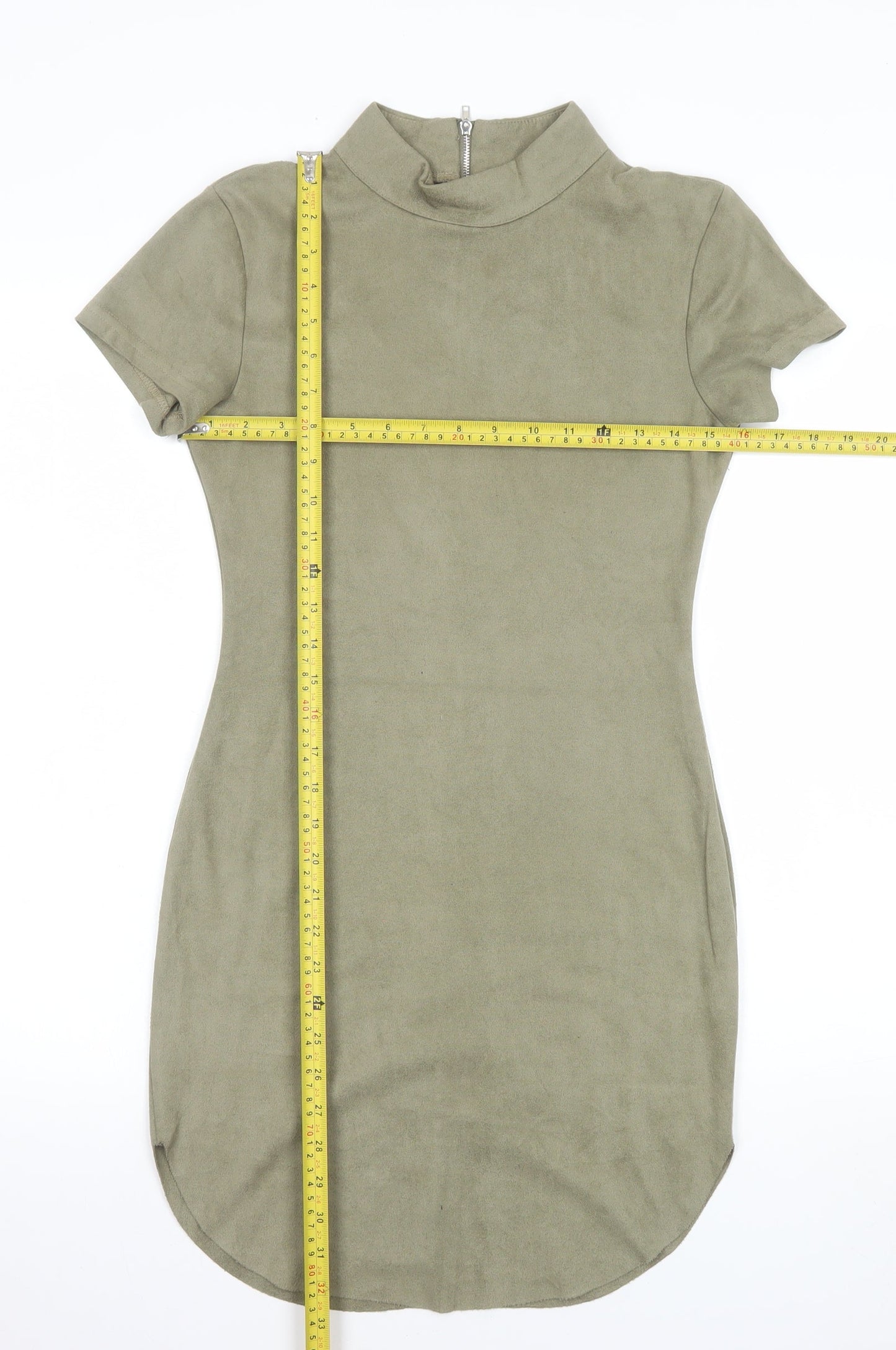 AX Paris Women Green Short Sleeve High Neck Bodycon Dress Size 8