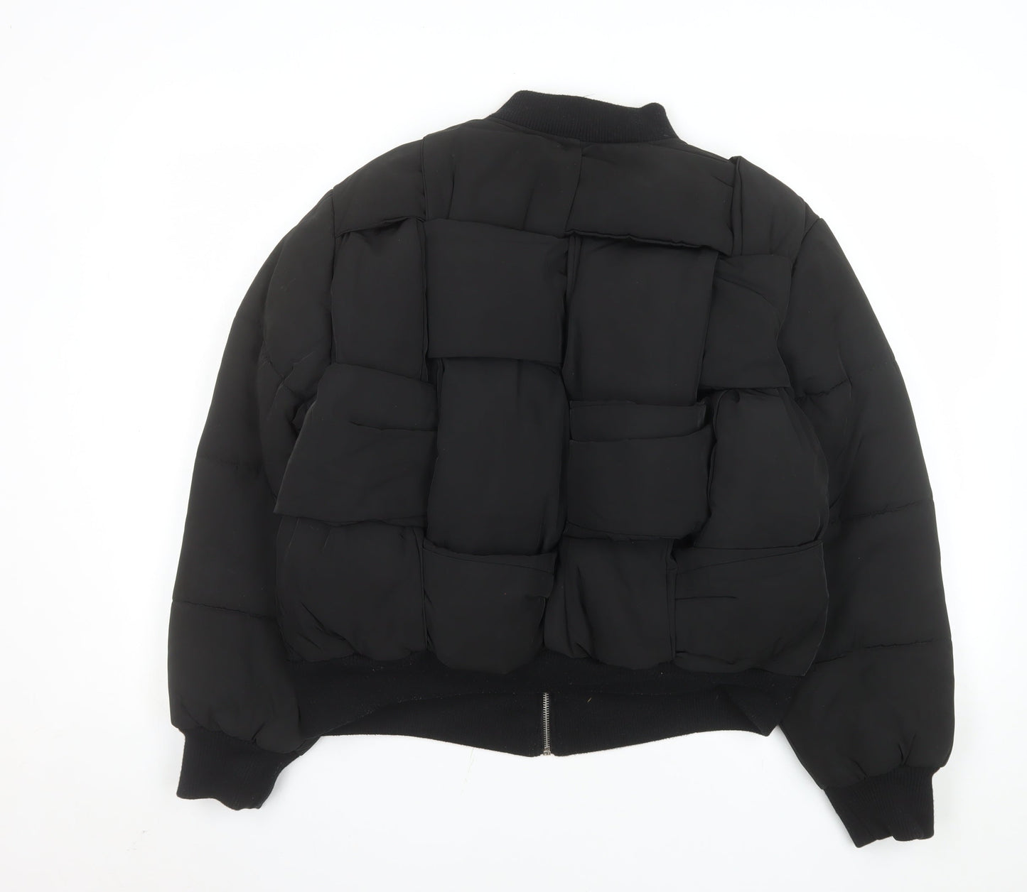 Collusion Women's Black Size 12 Puffer Bomber Jacket