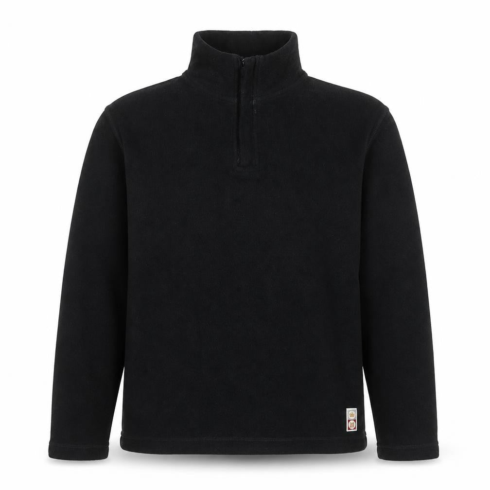 H.L Men’s Black 1/4 Zip Cotton Fleece Pullover Sweatshirt Size S
