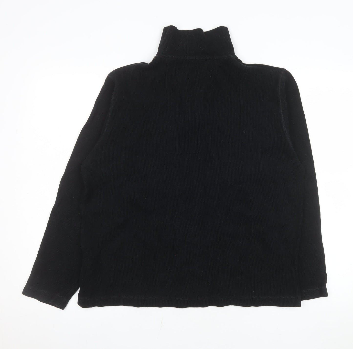 H.L Men’s Black 1/4 Zip Cotton Fleece Pullover Sweatshirt Size S