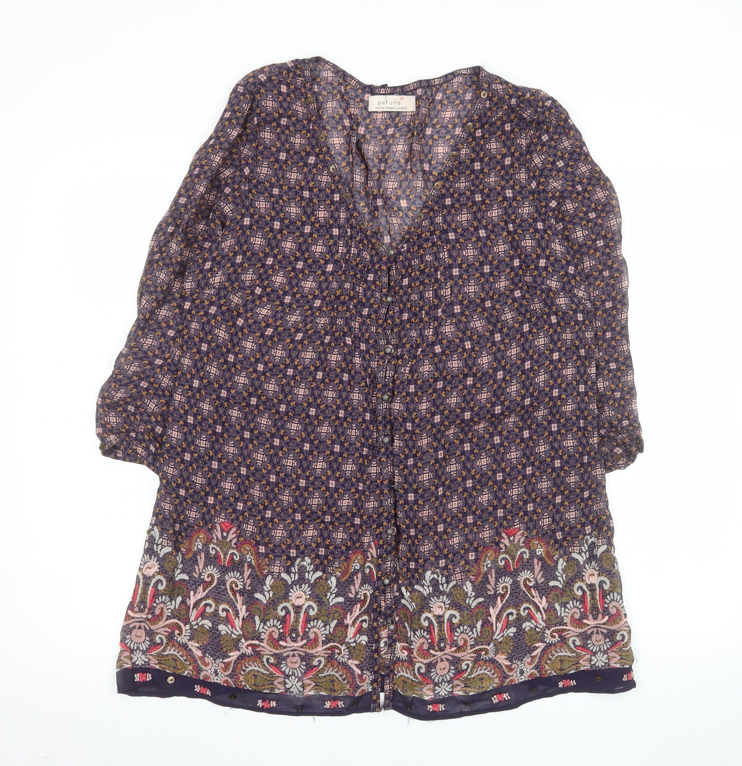 Marks and Spencer Women’s Multicoloured Size 12 Tunic Blouse 3/4 Sleeve Viscose
