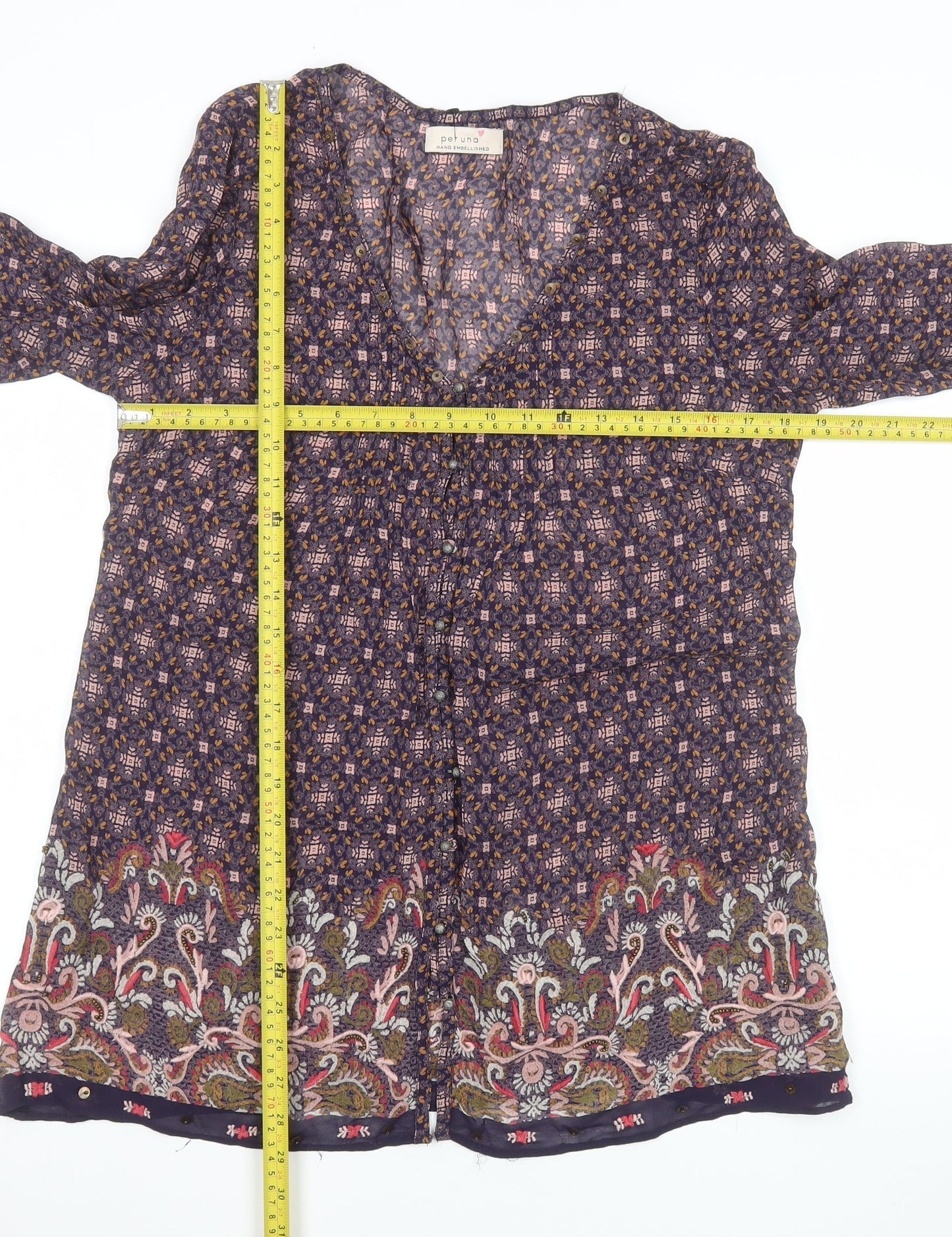 Marks and Spencer Women’s Multicoloured Size 12 Tunic Blouse 3/4 Sleeve Viscose