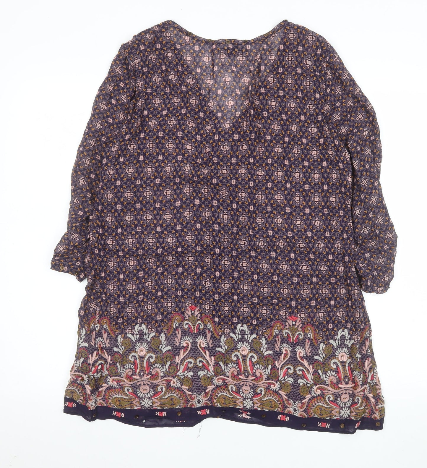 Marks and Spencer Women’s Multicoloured Size 12 Tunic Blouse 3/4 Sleeve Viscose
