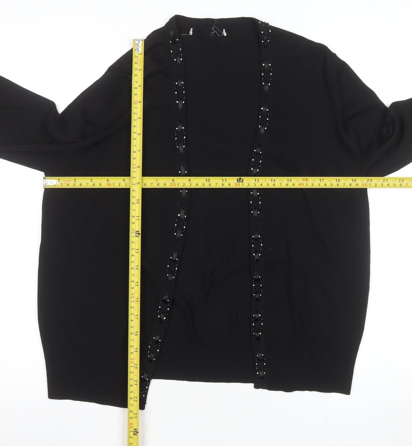 Marks and Spencer Women’s Black Beaded Knit Cardigan UK 14