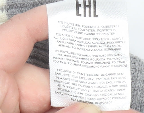 Amara Reya Womens Grey Mock Neck Long Sleeve Knit Jumper Size S