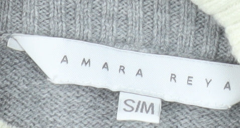 Amara Reya Womens Grey Mock Neck Long Sleeve Knit Jumper Size S