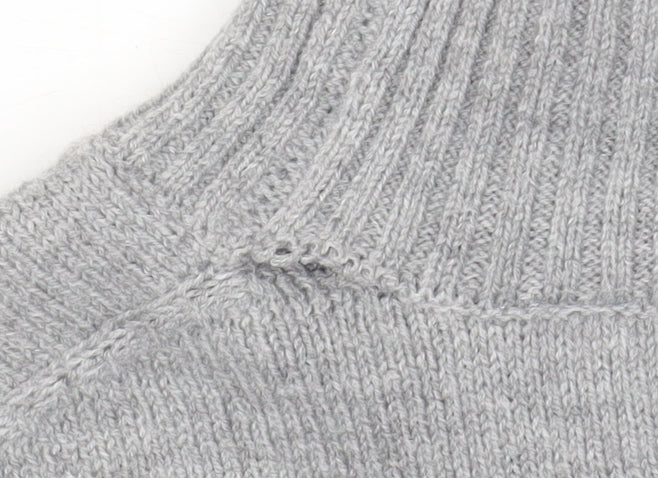 Amara Reya Womens Grey Mock Neck Long Sleeve Knit Jumper Size S