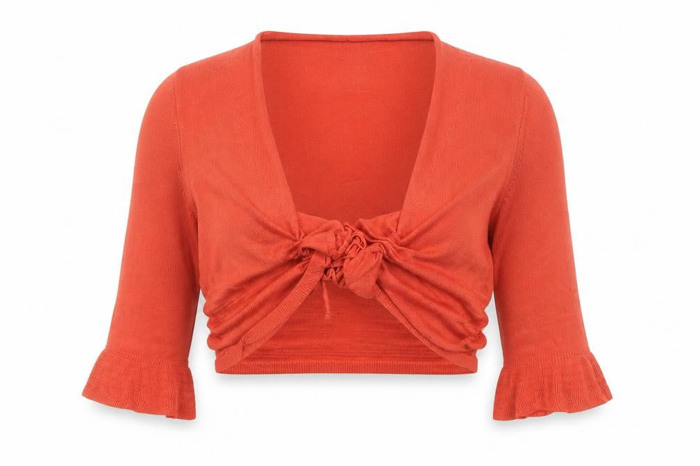 Marks and Spencer Per Una Women Red Cropped Tie Blouse Size 20