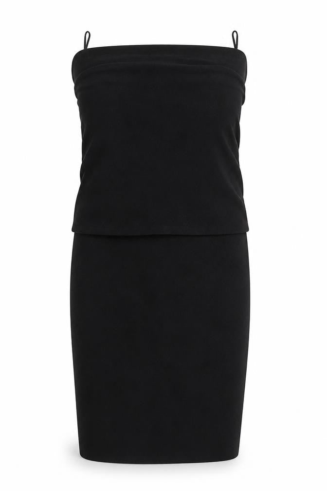 Zara Women Black S Stretch Knit Pencil Skirt High Waist