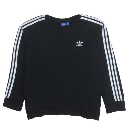 Adidas Womens Black Crew Neck Pullover Sweatshirt Size 14