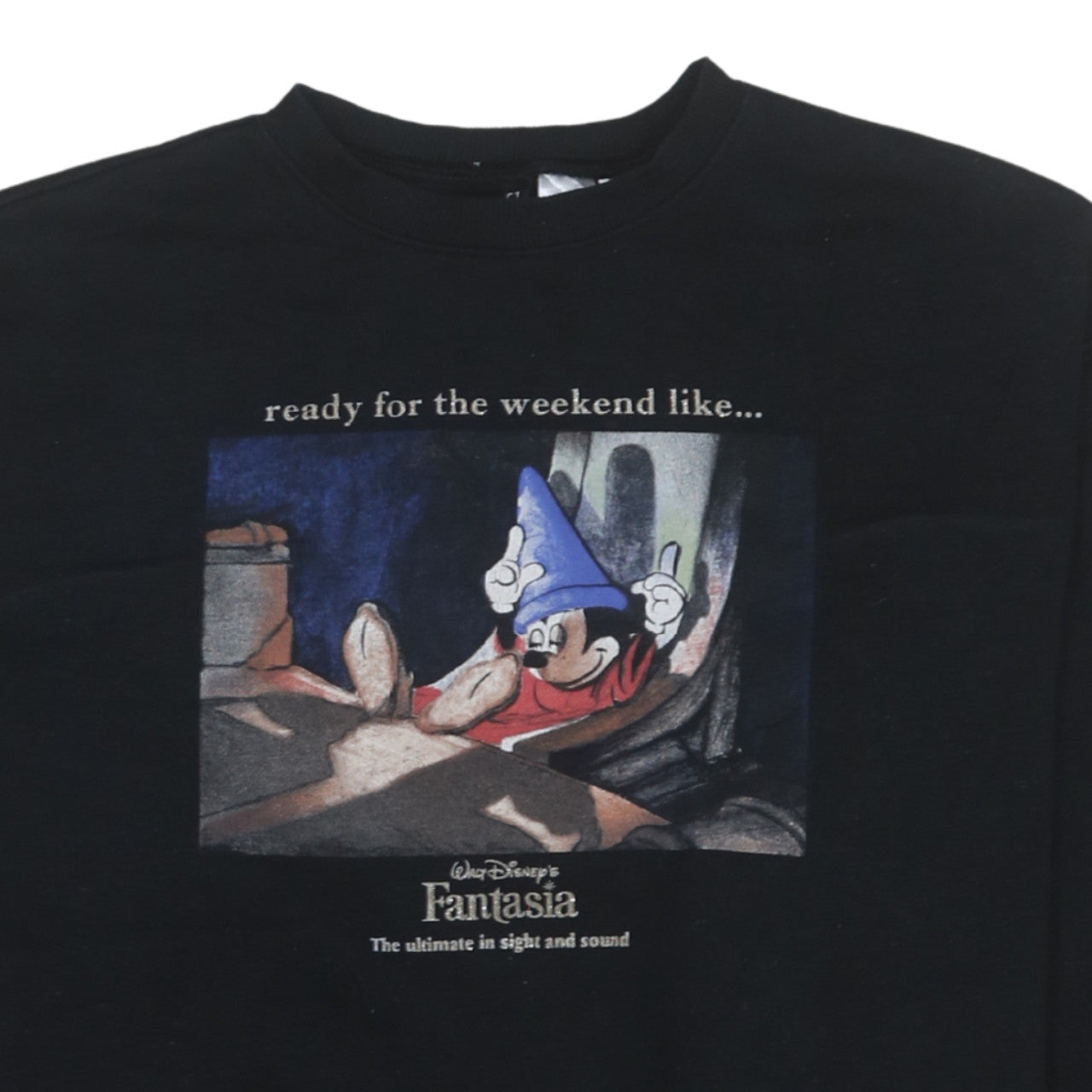 H&M Divided Women Black XS Pullover Sweatshirt Disney Fantasia Mickey